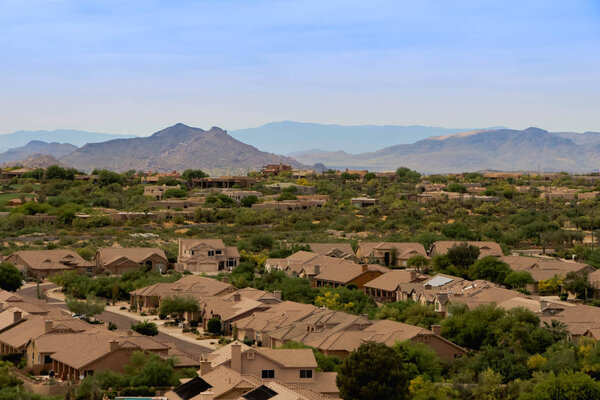 Overlooking South West Style Homes Near Phoenix Arizona
