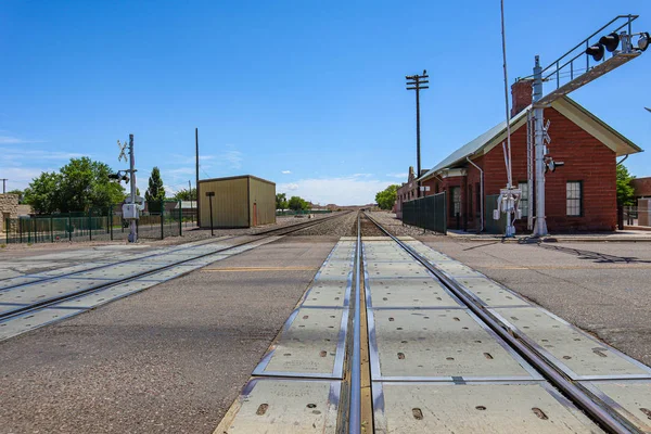 Santa Tren Deposu Holbrook Arizona Bir Bnsf Treni — Stok fotoğraf