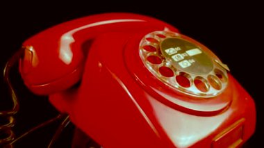Çevirmeli Ekranda Çevirmeli Çevirmeli Çevirmeli Telefon ile Klasik Kırmızı Sabit Telefon, Kapat