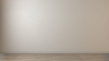 beyaz duvar ve ahşap zemin, 3d render