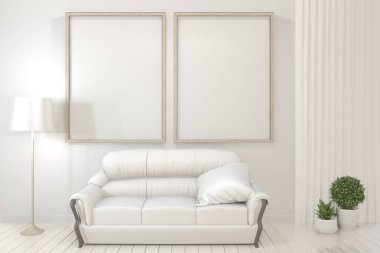 İç afiş l ahşap çerçeveler, kanepe, bitki ve lamba kadar alay