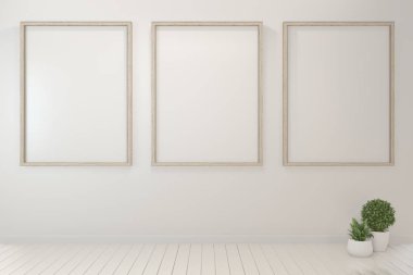 Beyaz poster çerçevesi ve dolap ve dekorasyon tesisleri kadar Mock up 