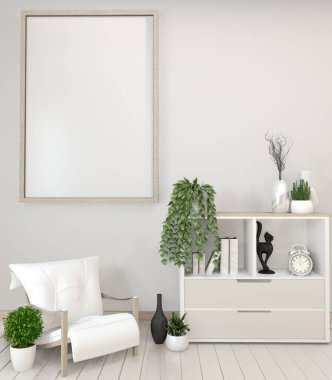 poster granit dolap ve frame.3d render kadar mock