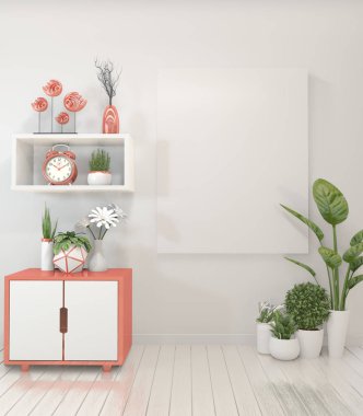 Mock up oda iç konsept afiş çerçeveleri ve modern kabine i