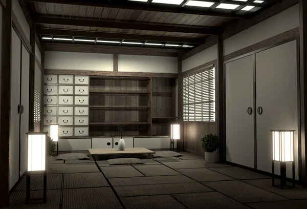 Kamar asli gaya Jepang, era Showa, Desain dengan J terbaik — Stok Foto
