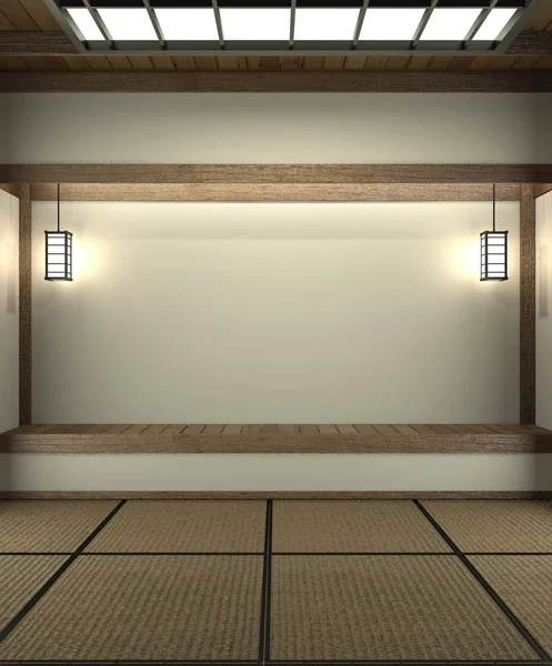 Dirancang secara khusus dalam gaya Jepang, ruang kosong. Renderin 3D — Stok Foto