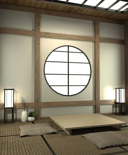 Mock up Japan room with tatami mat floor and decoration japan st