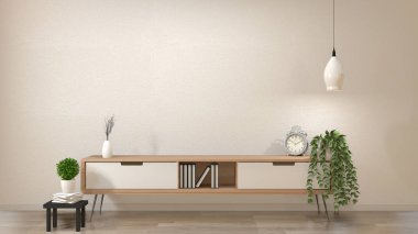 zen modern boş oda, minimal tasarım japon tarzı. 3d renderin