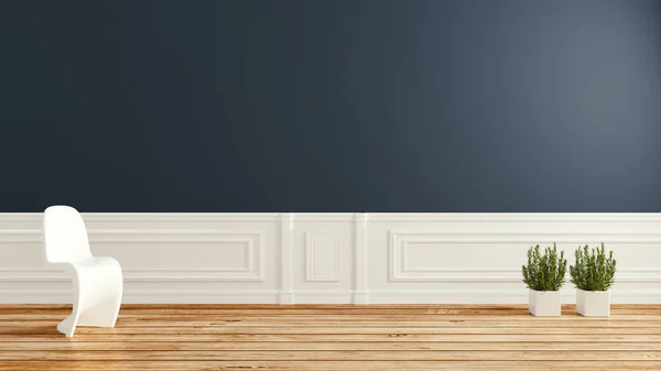 Lege kamer, donkere muur moderne kamer op vloer houten eigentijdse s — Stockfoto