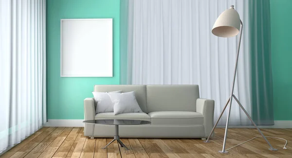 Mint vardagsrum Interior Design-grön Mint stil med soffa ta — Stockfoto