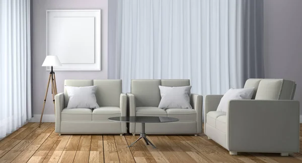 White Living Room Interior-skandinavisk interiör med soffa pil — Stockfoto