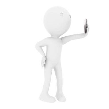 Selfie - İnsanlar. 3d render