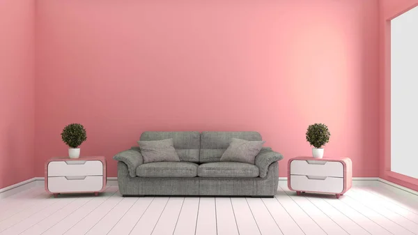 Pink room -Beautiful room, Empty room , Modern bright interior.