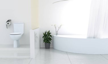 Banyo odası iç arka plan, 3d render