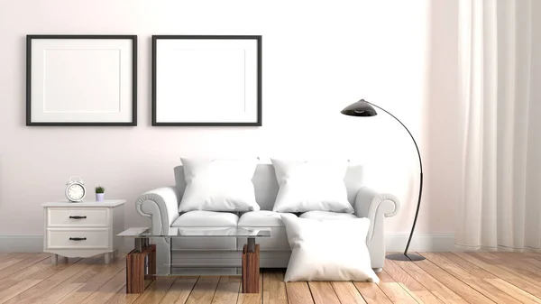 Modern skandinavisk stil. 3D-rendering — Stockfoto