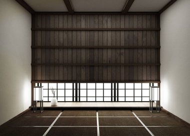 iç tasarım, zemin tatami mat ile modern boş oturma odası
