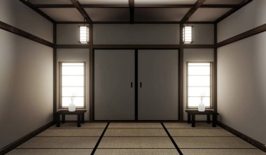 İç zen tarzı alay. 3d render