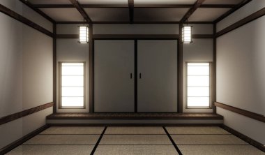 İç zen tarzı alay. 3d render