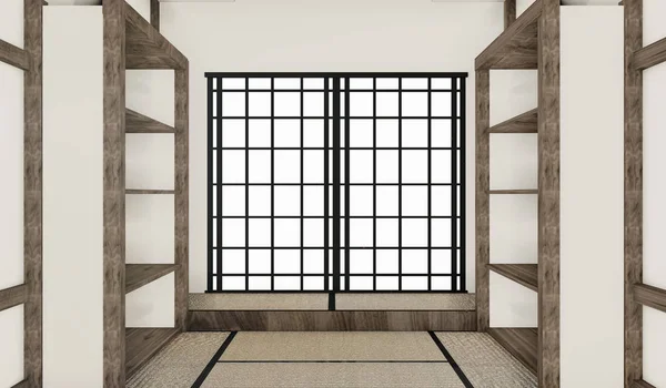 Mock up - Empty room japanese style. 3D rendering