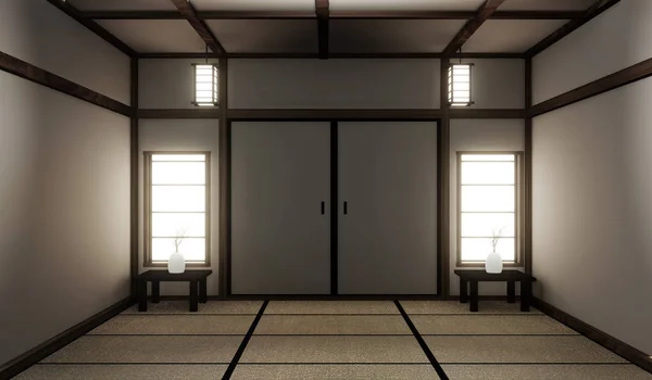 Mock up interior zen estilo. Renderização 3d — Fotografia de Stock