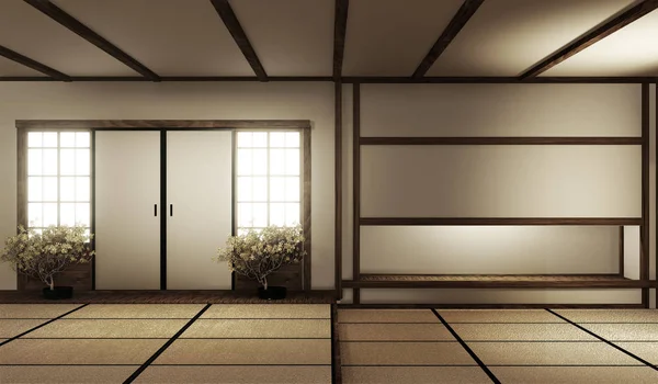 Mock up interieur Zen stijl. 3D-rendering — Stockfoto