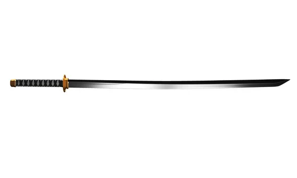 Giapponese Katana Spada Giapponese style.3D rednering — Foto Stock