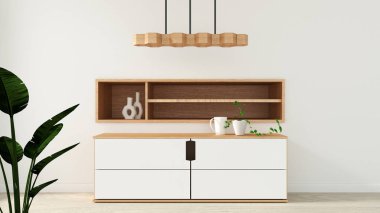 modern boş oda Japon tarzı dolap, minimal tasarımlar. 3d 