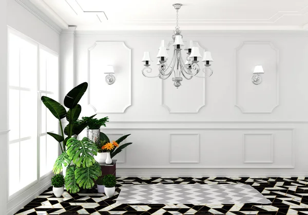 Belső élet luxus klasszikus stílusú, dekoráció fehér fal a g — Stock Fotó