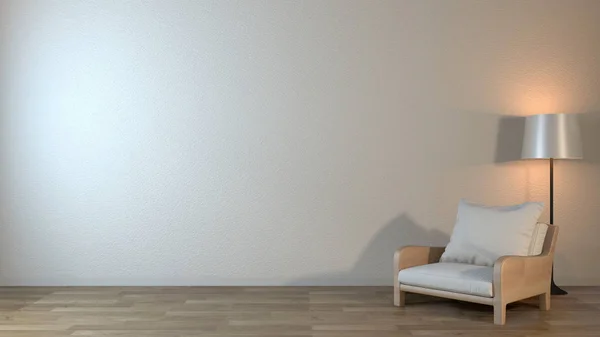 Interior mock up with armchair in japanese living room with empt — Stock Photo, Image