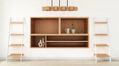 modern boş oda Japon dolap - zen tarzı, minimal tasarım