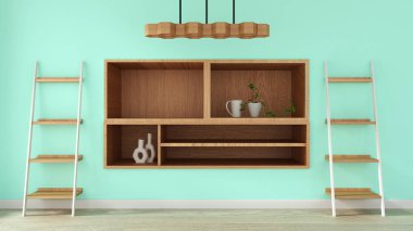 modern nane boş oda Japon dolap - zen tarzı, minimal d