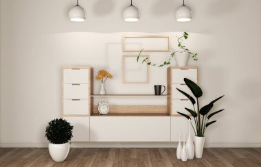 modern boş oda Japon dolap - zen tarzı, minimal tasarım