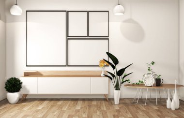 zen boş oda Japon dolap - zen tarzı, minimal tasarımlar. 