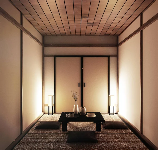 インテリア日本の空室畳畳最も美しいデザイン — ストック写真