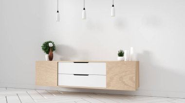 Modern boş oda Japon Tv kabini - zen tarzı, minimal des