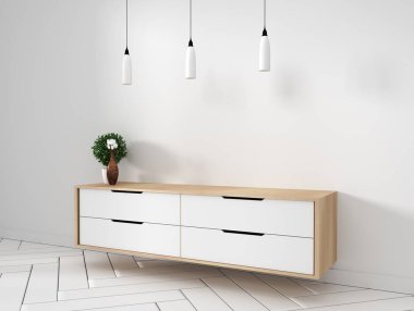 Modern boş oda Japon Tv kabini - zen tarzı, minimal des