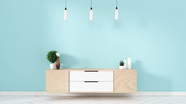 Modern boş oda Japon Tv kabini - zen tarzı, minimal des