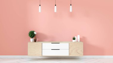 Modern boş oda Japon Tv kabini - zen tarzı, minimal des