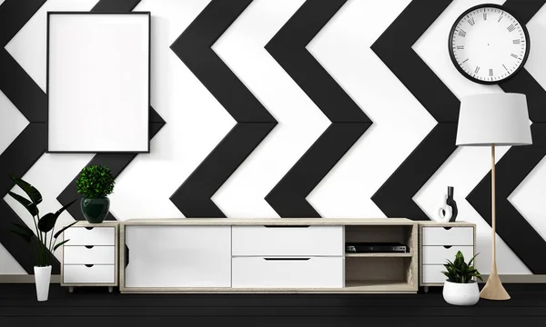 Makiety się czarno-biały plakat pokój z Zen Hipster minimalizm — Zdjęcie stockowe