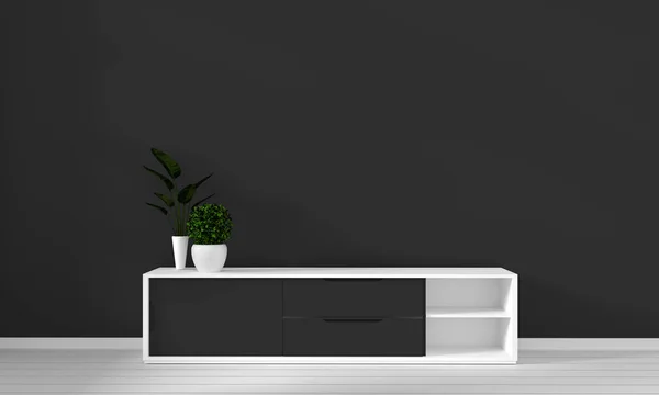lamba, dolap, çerçeve ve bitki ile modern oturma odasında dolap 