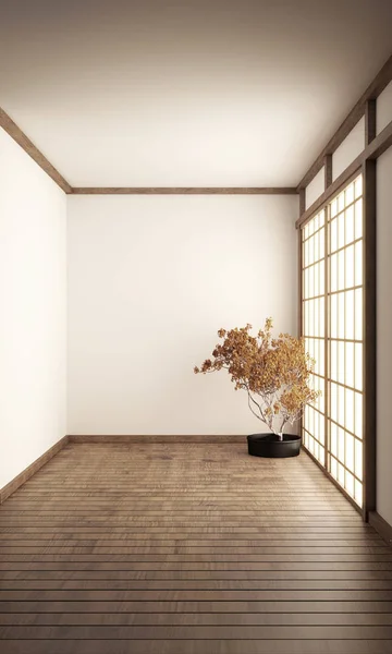 Quarto estilo Japão - Mock up design de interiores. Renderização 3d — Fotografia de Stock