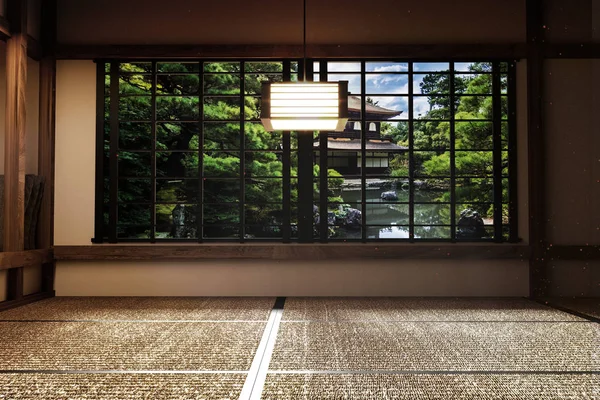 Японская пустая комната татами мат Проектирование самых красивых. 3D — стоковое фото