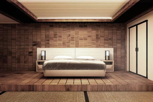 Interior Luxury modern Japanese style bedroom mock up, Designing