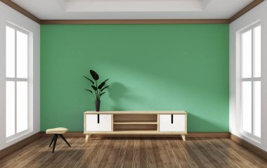 Boş tarzda oda tasarımında Akıllı Tv .3d rednering