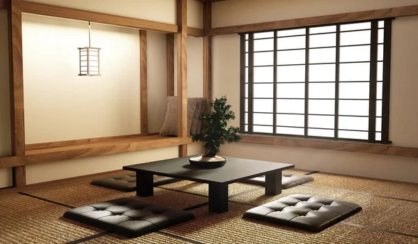 Mock up, designad speciellt i japansk stil, vardagsrum. 3 — Stockfoto