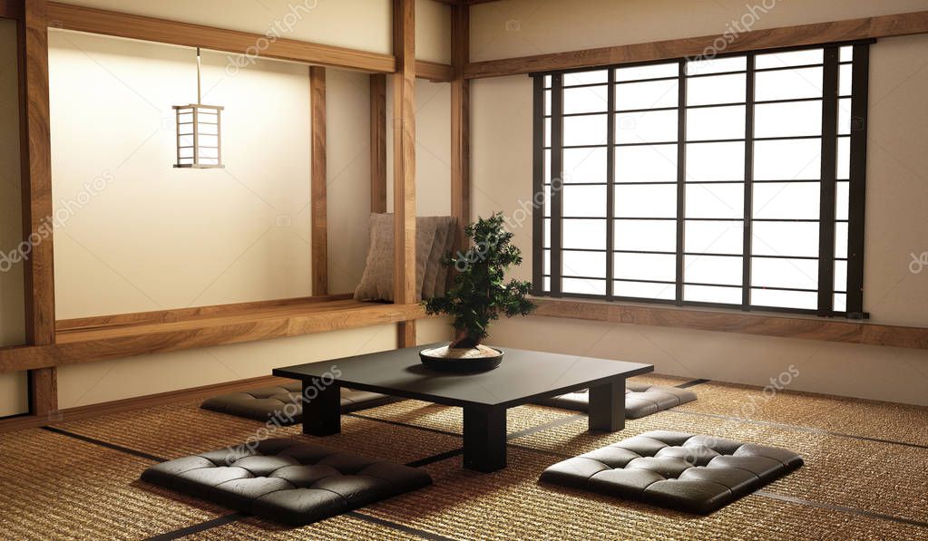Mock up, Designed specifically in Japanese style, living room. 3