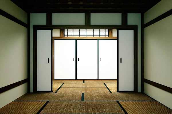 Empty room mock up, Japanese empty room tatami mat Designing the