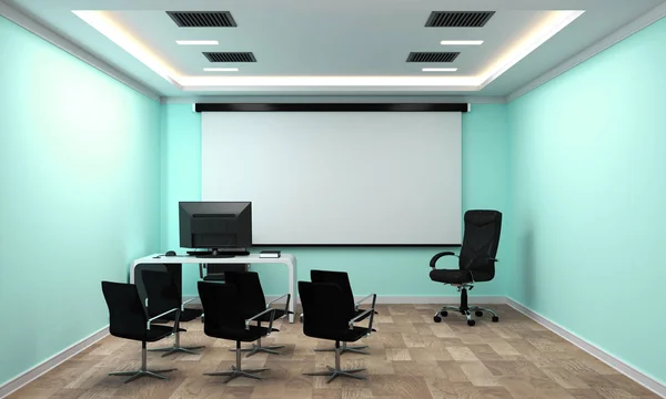 Sala riunioni - concetto di ufficio vuoto, interni aziendali con sedia — Foto Stock