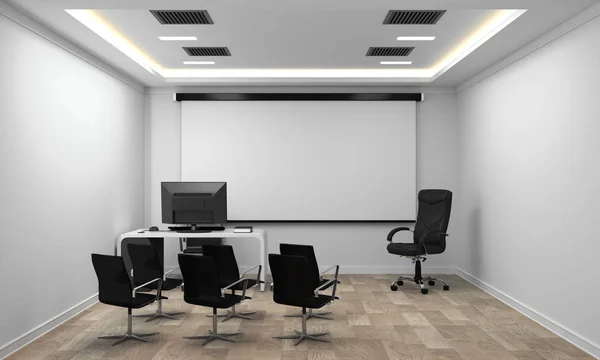 Sala de juntas - concepto de oficina vacía, interior de negocios con silla — Foto de Stock