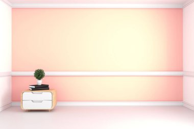 Güzel oda, Boş oda, Modern parlak iç. 3d renderin